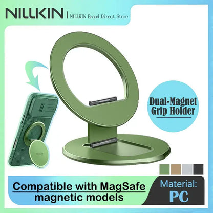 Support de maintien à double aimant NILLKIN, aimants militaires N52, support pliable à rotation continue à 360°, support fin à double axe pour tous les téléphones