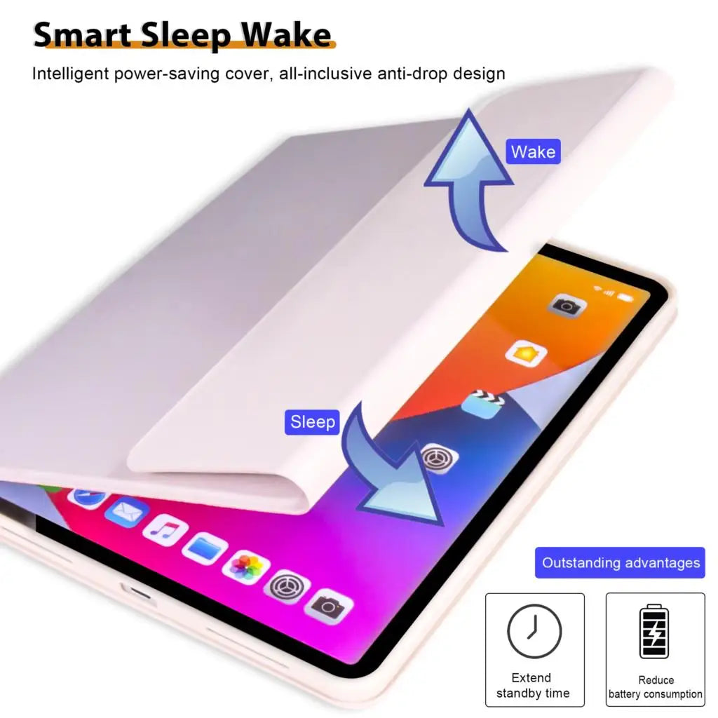Magic Keyboard Case for iPad Pro 13 2024 M4 Pro 11 Air 5 M3 10th Funda M2 iPad Pro 12.9 Case Bluetooth Keyboard Wireless Mouse
