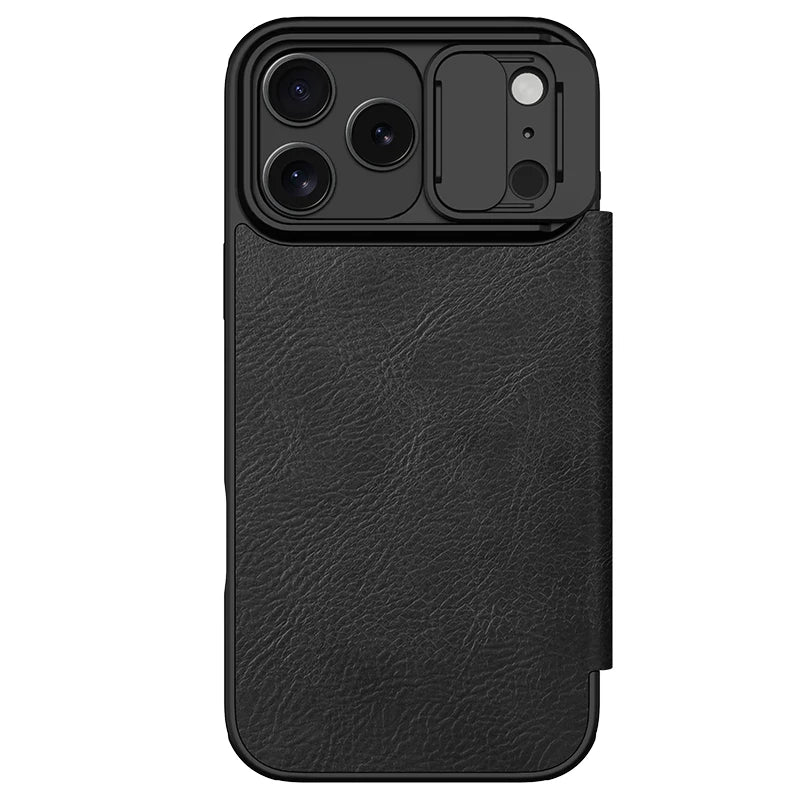 Nillkin For iPhone 17 Pro Max / 17 Pro Flip Case QIN Pro Leather Case Card Pocket Slide Camera Book Cover For iPhone 17 / Air