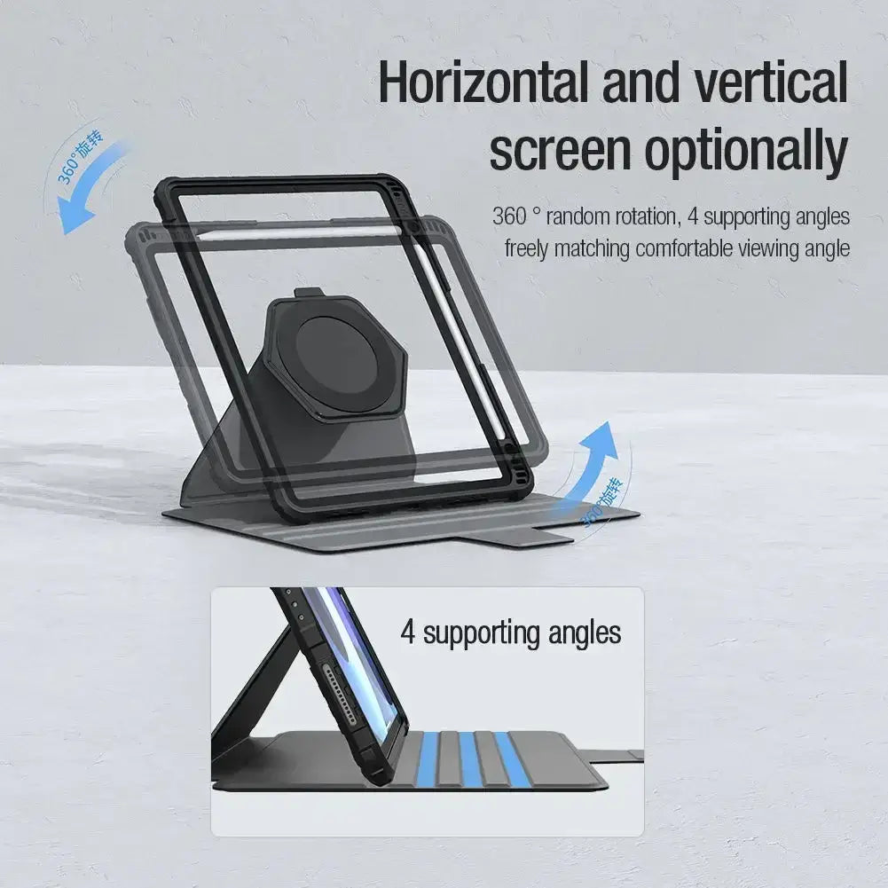 Nillkin Armor Bumper Slide Camera Magnetic Flip Leather Case for iPad Pro 2020 2021 2022 Air 4 5 10.2 10.9 11 12.9 Lens Cover