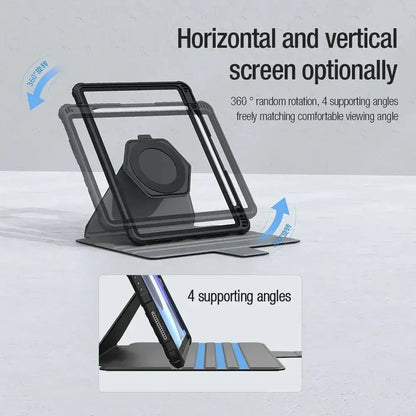 Nillkin Armor Bumper Slide Camera Magnetic Flip Leather Case for iPad Pro 2020 2021 2022 Air 4 5 10.2 10.9 11 12.9 Lens Cover