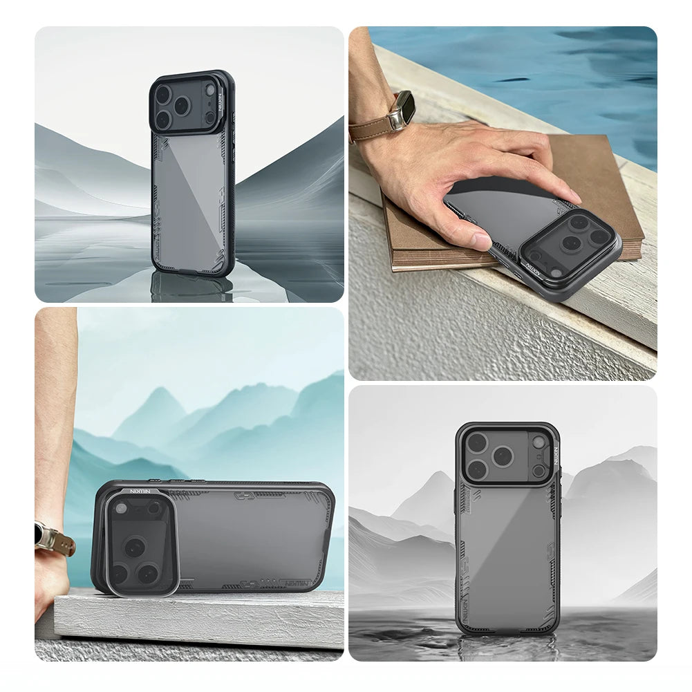 Nillkin Case for iPhone 17 Pro Max 17Air 17 Pro 17 Iceblade Prop Eco-friendly Shockproof Bac with Transparent Lens Stand