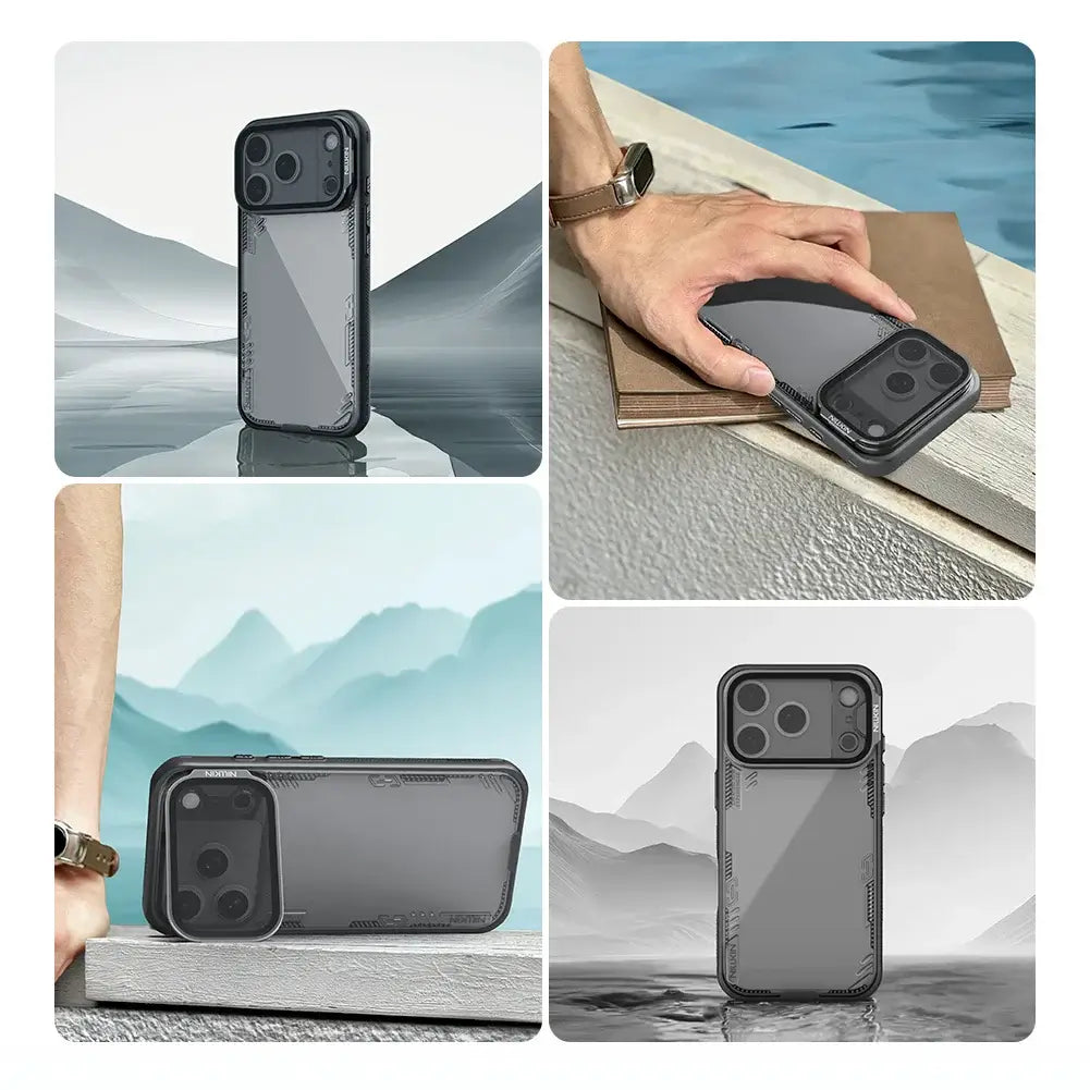 Coque Nillkin pour iPhone 17 Pro Max 17 Air 17 Pro 17 Iceblade Prop écologique antichoc avec support d'objectif transparent