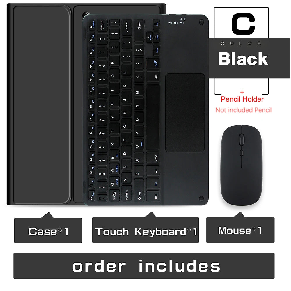 Magic Keyboard Case for iPad Pro 13 2024 M4 Pro 11 Air 5 M3 10th Funda M2 iPad Pro 12.9 Case Bluetooth Keyboard Wireless Mouse