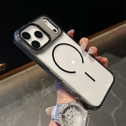 Coque de téléphone de luxe pour chargement sans fil magnétique Magsafe pour iPhone 17Air 17Pro 17 Pro Max antichoc transparente rigide