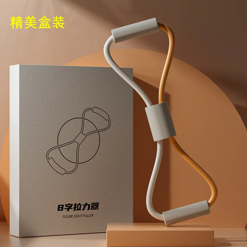 Womens 8 Shape Resistance Band Back Workout Yoga Stretch
