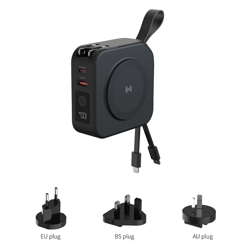 wireless power bank magnetic  with plug cable Fast charging ugreen Magsafe external Spare battery mobile  camping qi2