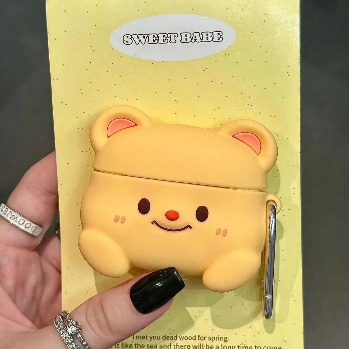 For Airpods 1 2 Pro 3 Individuality Cute White Cartoon with Earphones Hook up Anti-Drop Earphone Case For Airpods Pro 2 Shell