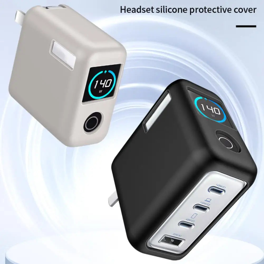 For Anker Zolo 140W Four Port Charger Silicone Protective Head Shockproof Anti-drop Silicone Charging Case Cover A7Q7