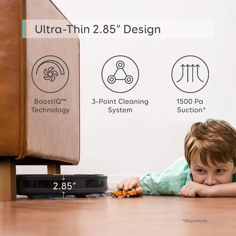 eufy by Anker, BoostIQ RoboVac 30, Robot Vacuum Cleaner, Upgraded, Super-Thin, 1500Pa Suction, Boundary Strips Included