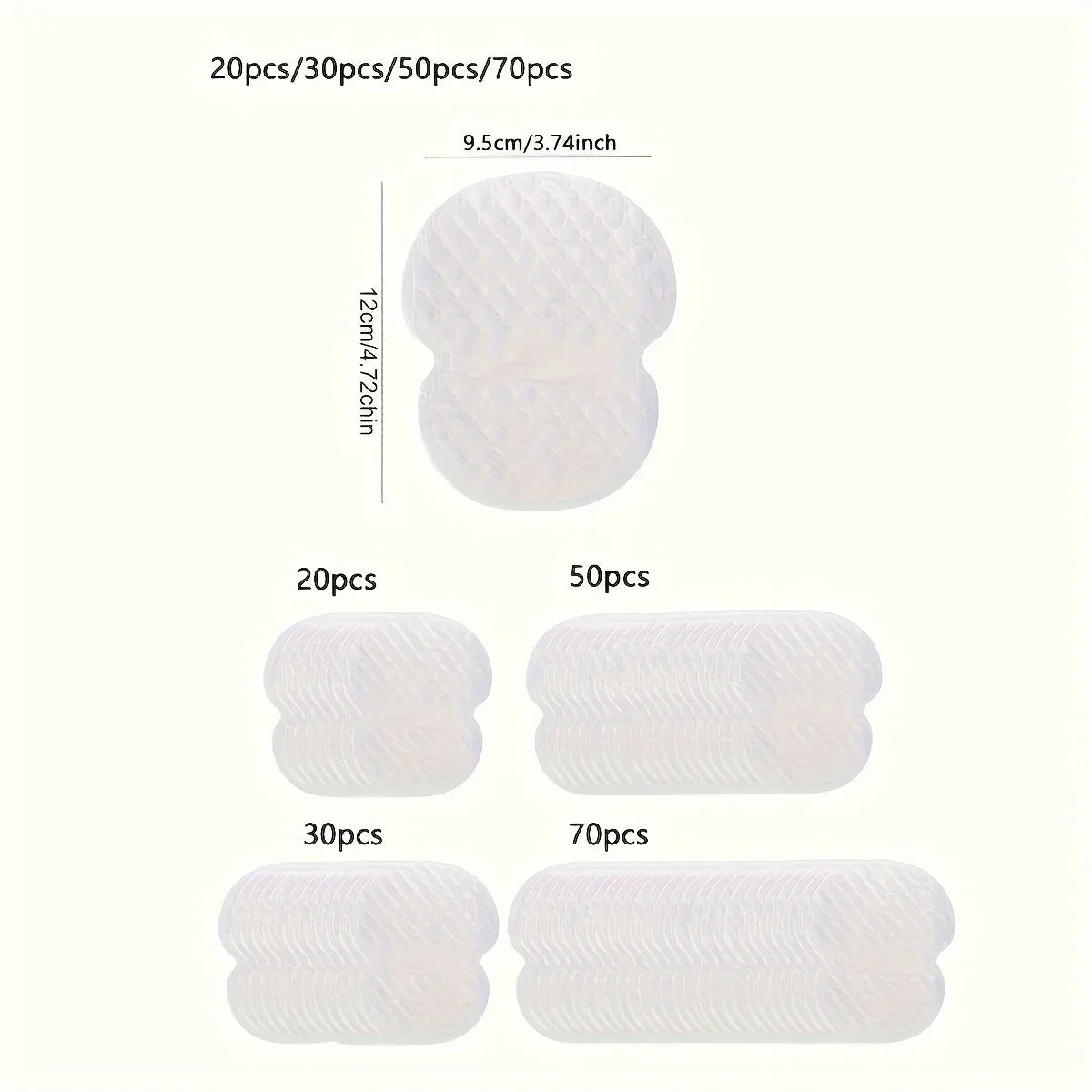 20-100pcs Armpit Sweat Pads Disposable Underarm Sweat-absorbing Stickers Breathable Invisible Sweatproof Clothes Stickers