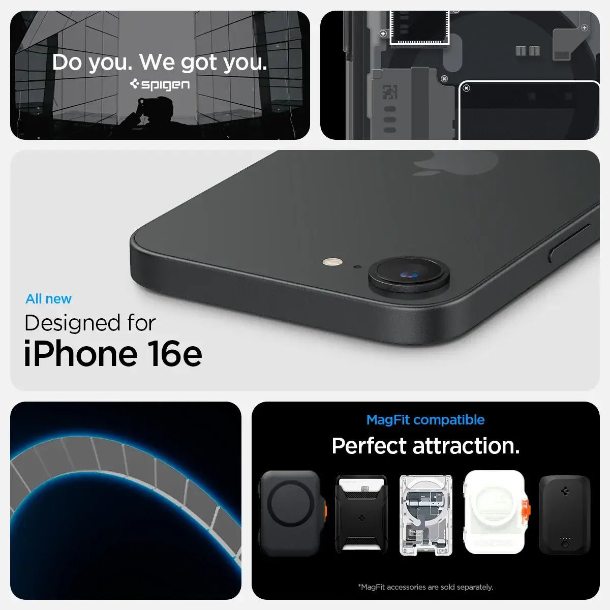 Spigen Ultra Hybrid MagFit Zero One MagSafe Case for iPhone 16e (2025) – Futuristic Transparent Tech Design.