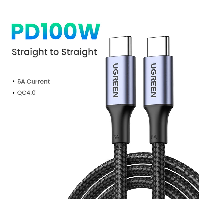 UGREEN 100W USB C to USB C Cable for iPhone 15 MacBook iPad Pro  Fast Charging Cable 5A 100W Type C Fast Charger PD Cable USB C