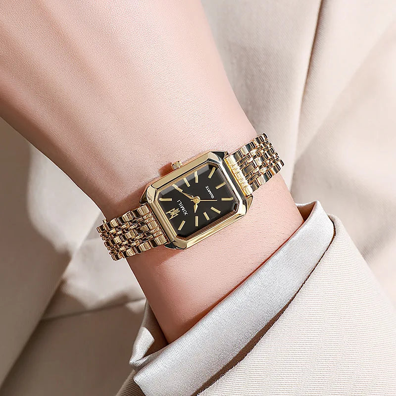 1/2/4PCS Luxury Women Watches Fashion Rectangle Woman Quartz Watch Stainless Steel Band Wristwatches Reloj Mujer（Without Box）