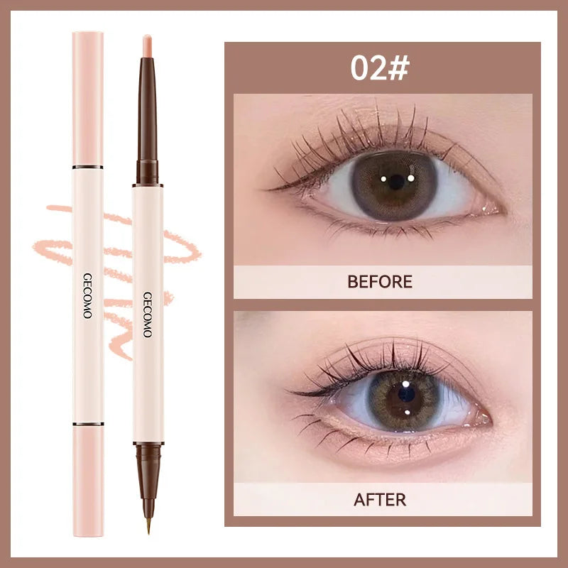 GECOMO 3D Star Eye Double-Head Eyeliner Pen for Makeup retention, waterproof and non-smudging, high-gloss brightening eyeliner p