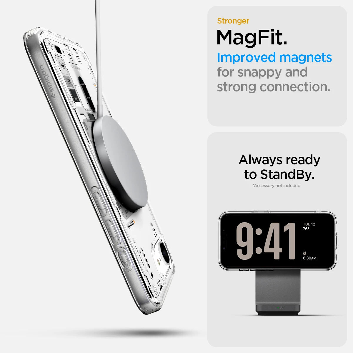 Spigen Ultra Hybrid MagFit Neo One MagSafe Case for iPhone 16e (2025) – Transparent Tech Design, Magnetic Protection