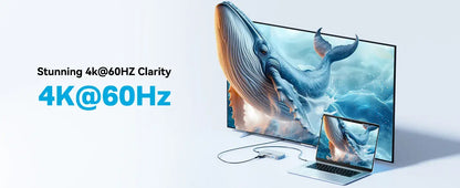 Acasis 10 Gbps Magnetic M.2 NVMe SSD Enclosure – USB-C Dock 4 K Hub with stunning 4K@60Hz clarity.