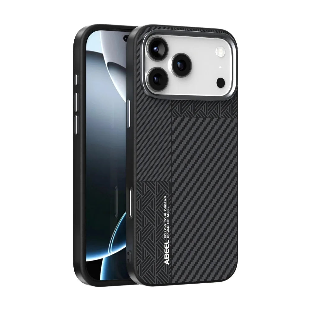High Quality Carbon Fiber Texture Slim Case For iPhone 17 Air 17 Pro Max Wireless Charging Anti-drop Anti-Fingerprint Hard Cover