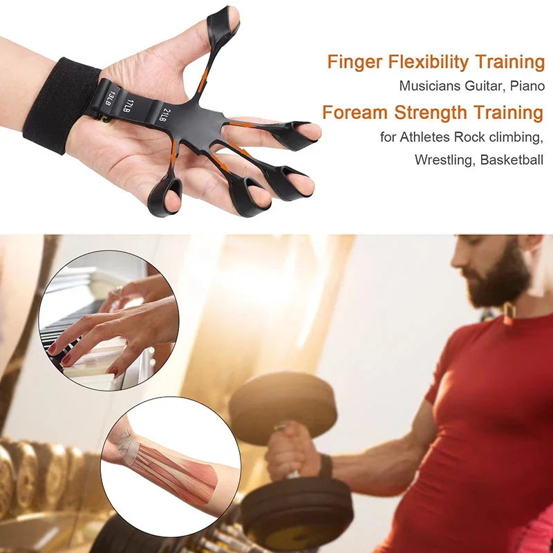 Finger Trainer Five Finger Rehabilitation Device Wrist Therapy Tool Silicone Grip Strength Enhancer Hand Grip Extender