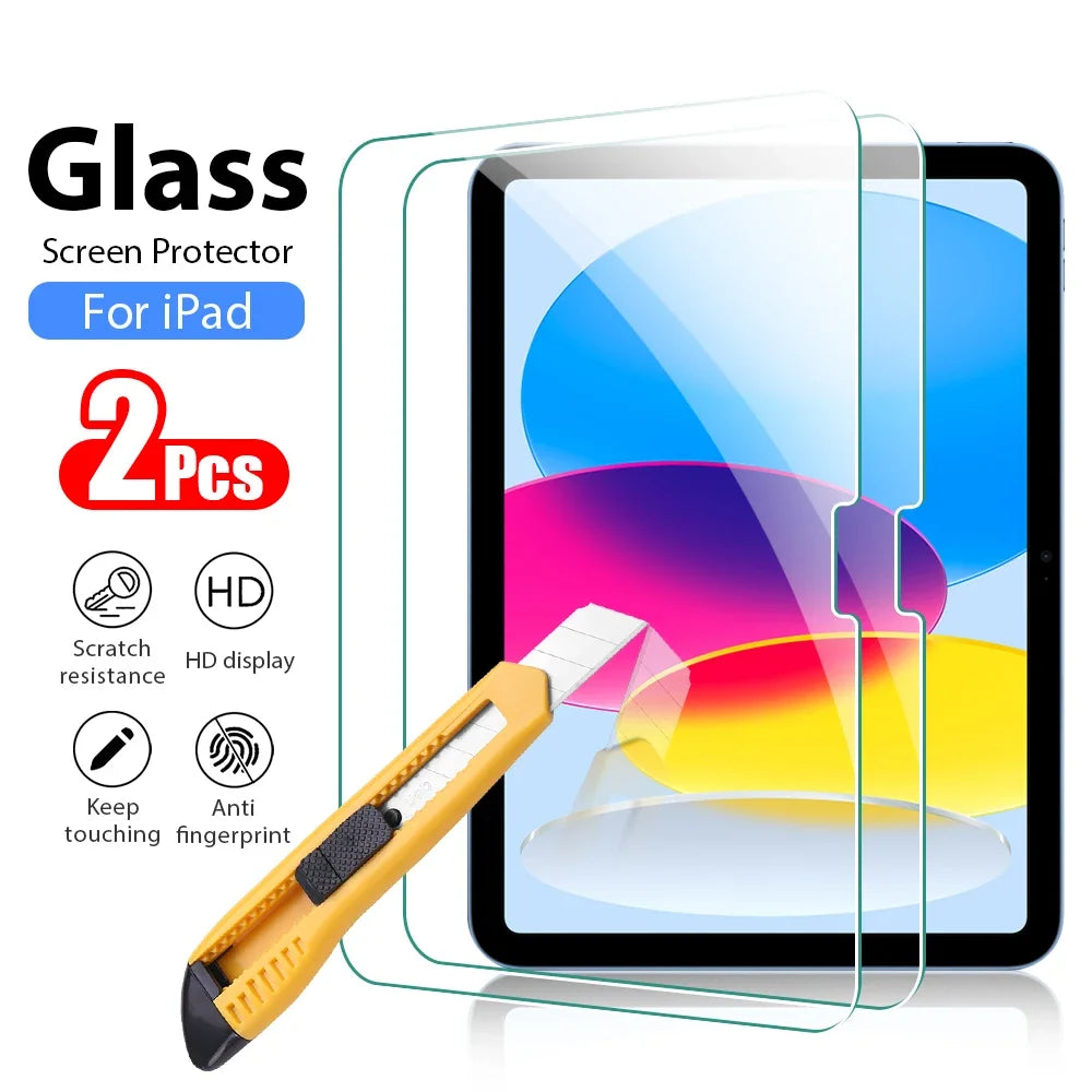 Tempered Glass For Ipad 10 9 9th 10th Generation Air 13 11 5 4 M2 Screen Protector Pro 11 12.9 M4 2024 10.2 10.9 Protective Film