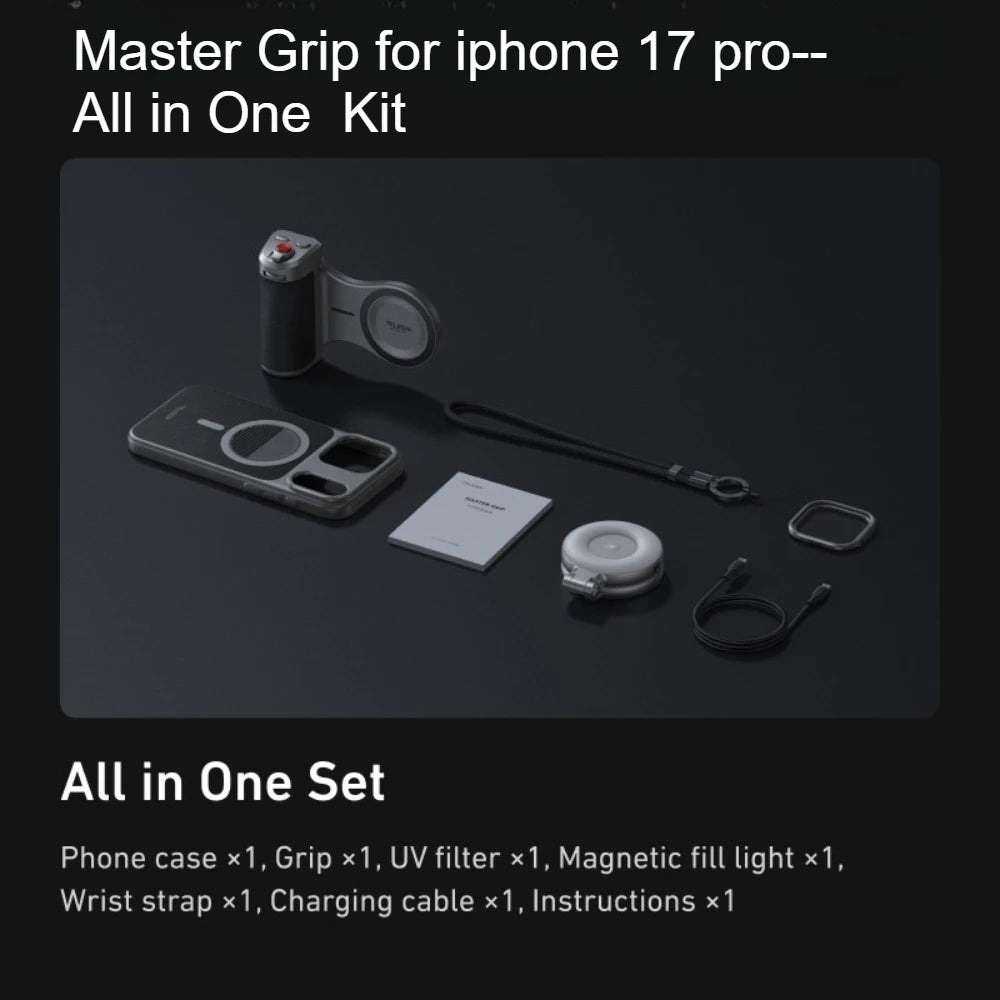 TELESIN Master Phone Camera Grip for IPhone17 Pro / Pro Max  with Remote Shutter Handheld Mount Handheld Photography Accessories