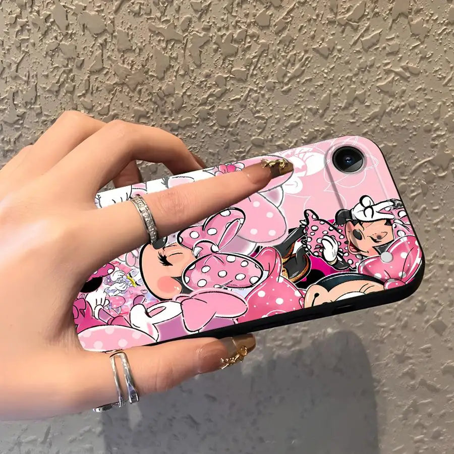 Case for iPhone 17 16 Pro Max X XS XR 15 Plus 14 SE 11 12 13 Mini 17Air 7 8 Soft Back Phone Cover Disney Minnie Mouse