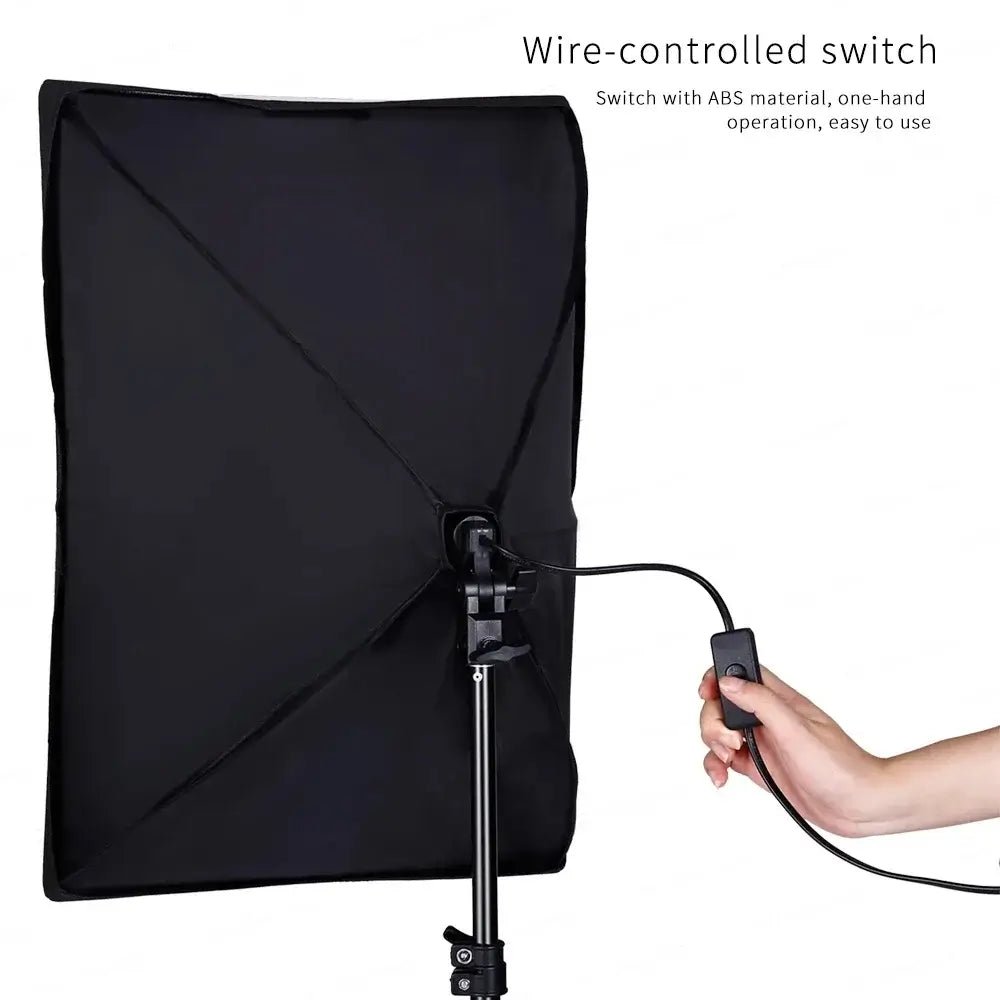 Photography softbox kit with tripod Soft Box Kit With Tripod wire-controlled switch for easy use