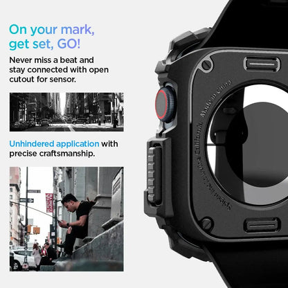 Spigen Rugged Armor Case for Apple Watch front view Techs Park