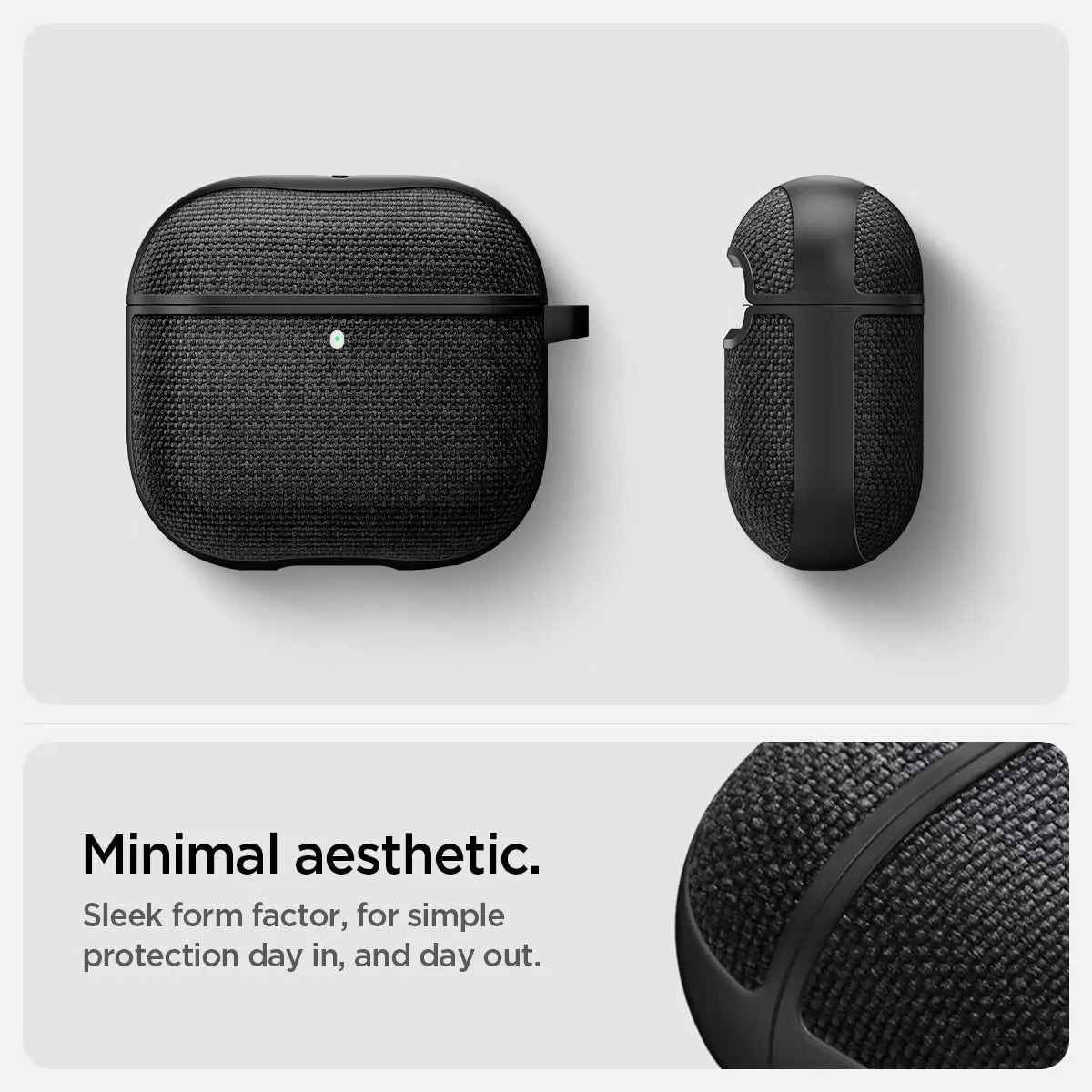 Spigen Urban Fit Case for AirPods 4 - Premium Fabric Case Cover with Key Chain