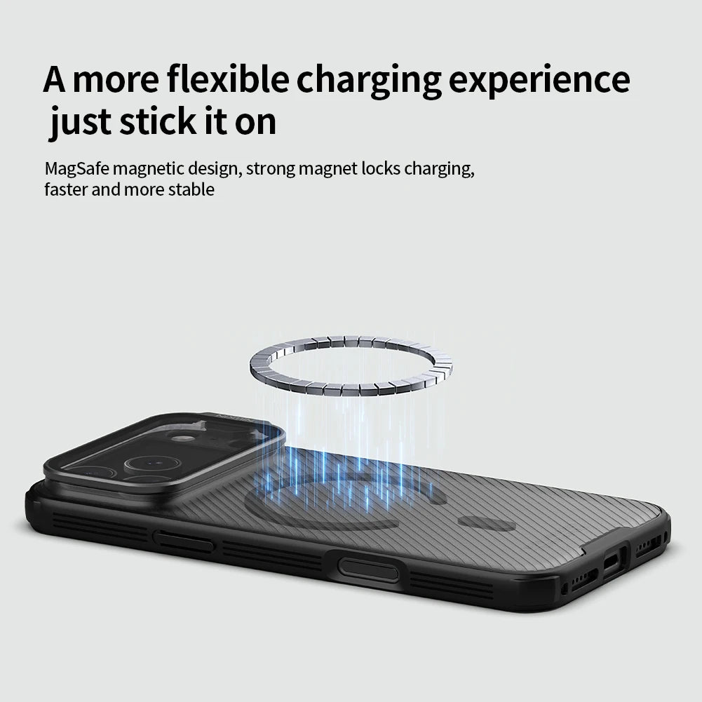 Nillkin For Iphone 17 Pro Max / Iphone 17 Pro Camshield Prop Magnetic Case TPU+PC Camera Lens Cover Stand Protective Back Cover
