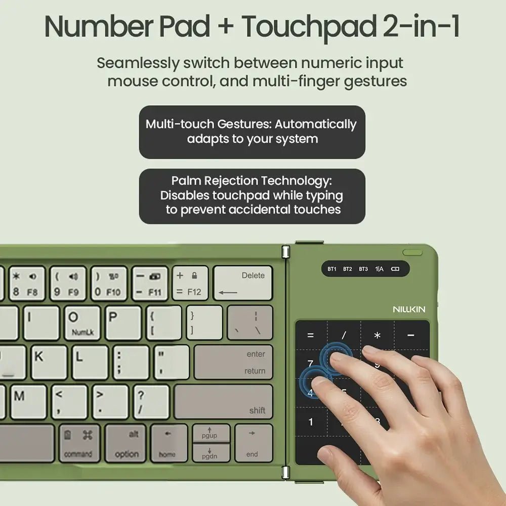 foldable wireless bluetooth keyboard folded design