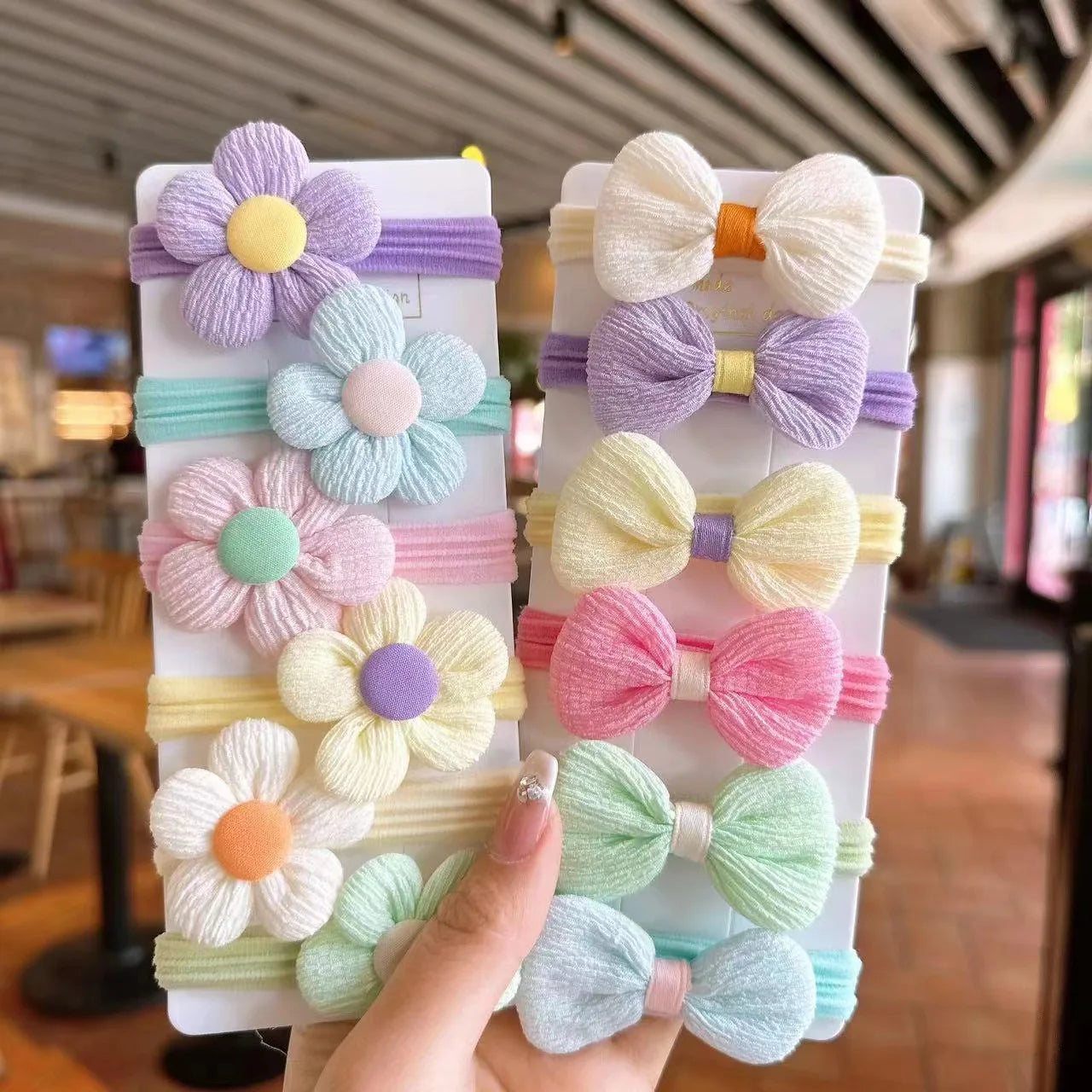 12PCS New Cut Hair Ties Princess Sweet Flower Bow Girls Women Elastic Hair Bands Hair Accessories Headwear Scrunchies