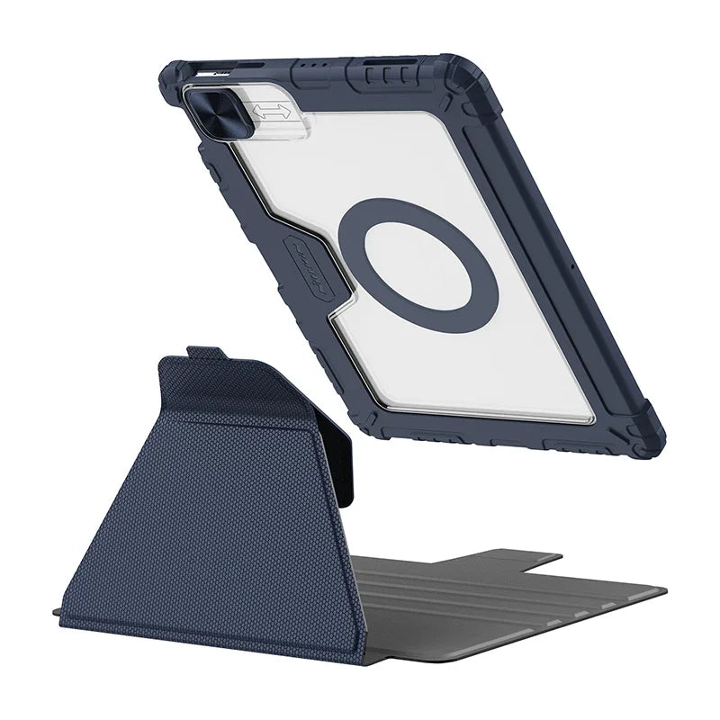 Nillkin Armor Bumper Slide Camera Magnetic Flip Leather Case for iPad Pro 2020 2021 2022 Air 4 5 10.2 10.9 11 12.9 Lens Cover