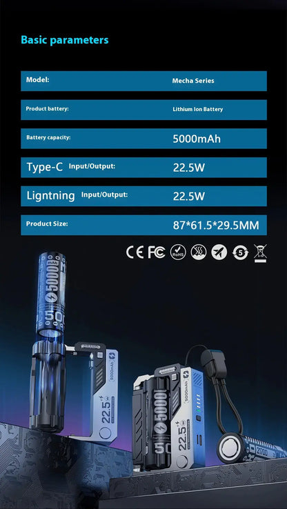 Cartridge Replacement Type-C Power Bank – Modular Fast Charging 