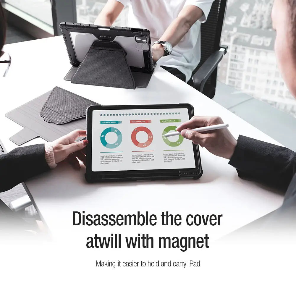 For iPad Air 13 Air 11 2024 Magnetic Smart Case Nillkin New iPad Pro 13 11 inch iPad Shell Cover 360° Rotation With Pencil Slot