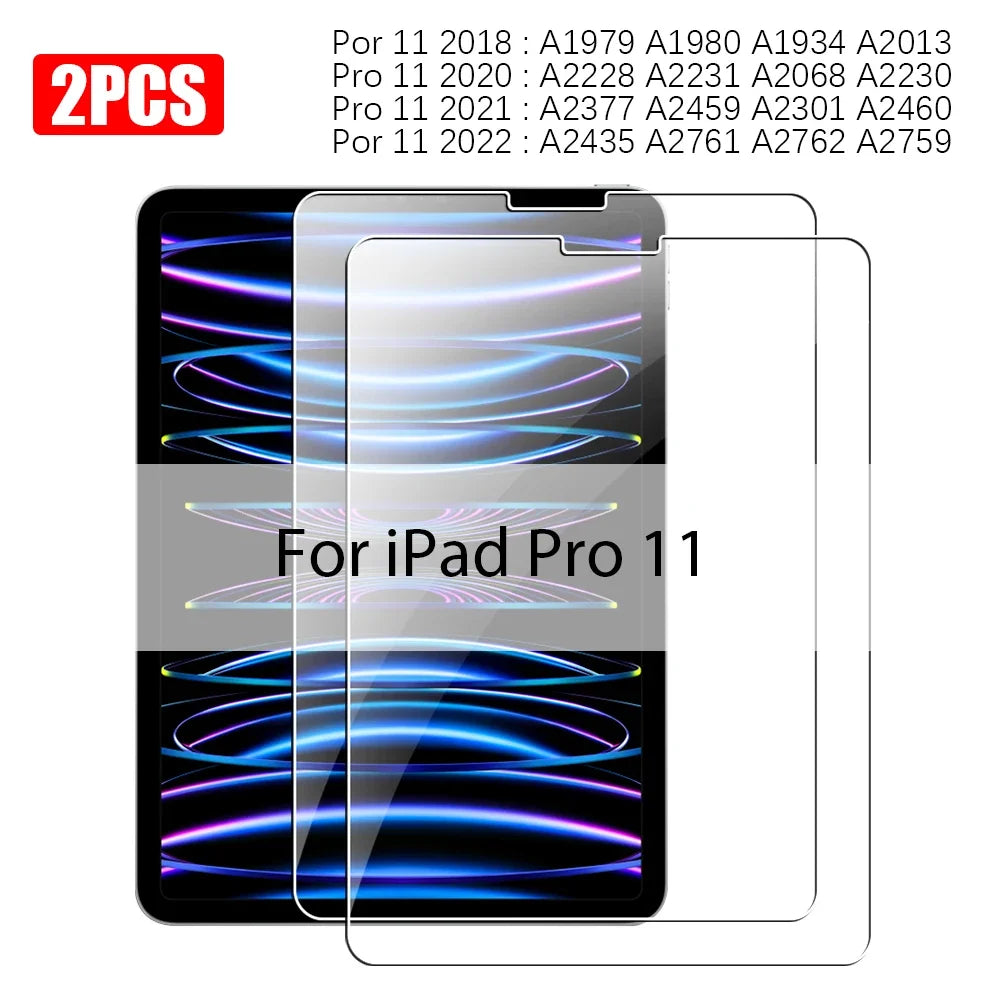 Tempered Glass For Ipad 10 9 9th 10th Generation Air 13 11 5 4 M2 Screen Protector Pro 11 12.9 M4 2024 10.2 10.9 Protective Film