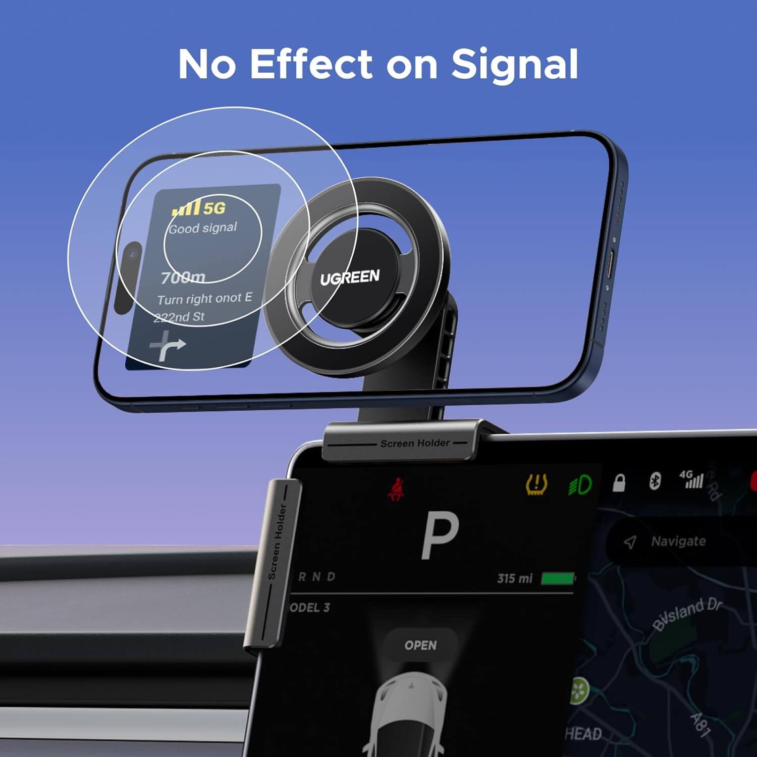     UGREEN MagSafe Car Phone Mount with strong magnetic hold