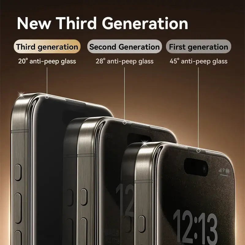 Joyroom Anti-spy Glass For iPhone showcasing new third generation 20° anti-peep glass.