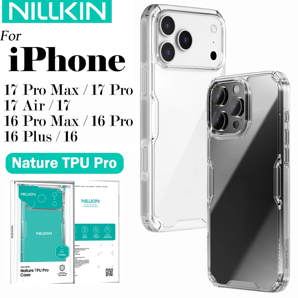 Nillkin For iPhone 17 Pro Max 17 Air 16 Pro Max iPhone16Pro 16 Plus Case Soft TPU Airbag Shockproof Back Cover