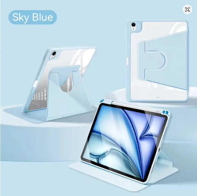 360° Rotation Cover for  iPad Air 11 M2 Air13 Pro 13 M4 Air5 Air4 iPad 10th 10.9in Mini 6 10.2inch Pro12.9 Shockproof Smart Case