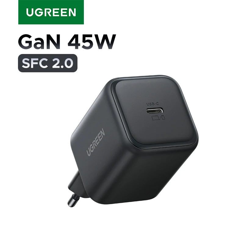 UGREEN 45W GaN Charger PD3.0 Fast Charger PPS QC3.0 Quick Charge For Samsung S25 S24 Ultra iPhone 16 15 14 Pro Max iPad Tablet