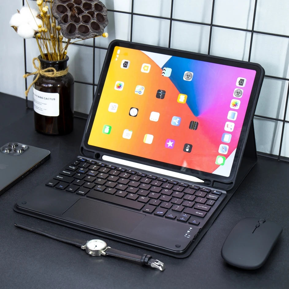 Magic Keyboard Case for iPad Pro 13 2024 M4 Pro 11 Air 5 M3 10th Funda M2 iPad Pro 12.9 Case Bluetooth Keyboard Wireless Mouse