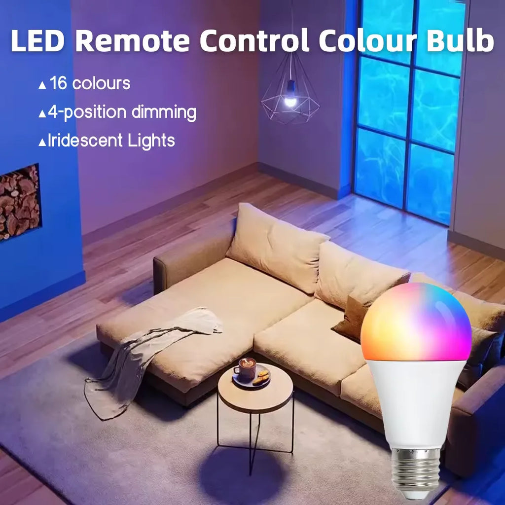 24 Key Remote Control Smart Lamp Atmosphere Light 16 Colors RGB Bulb LED Multicolor Bulb E27 220V Household Lighting Dimmable