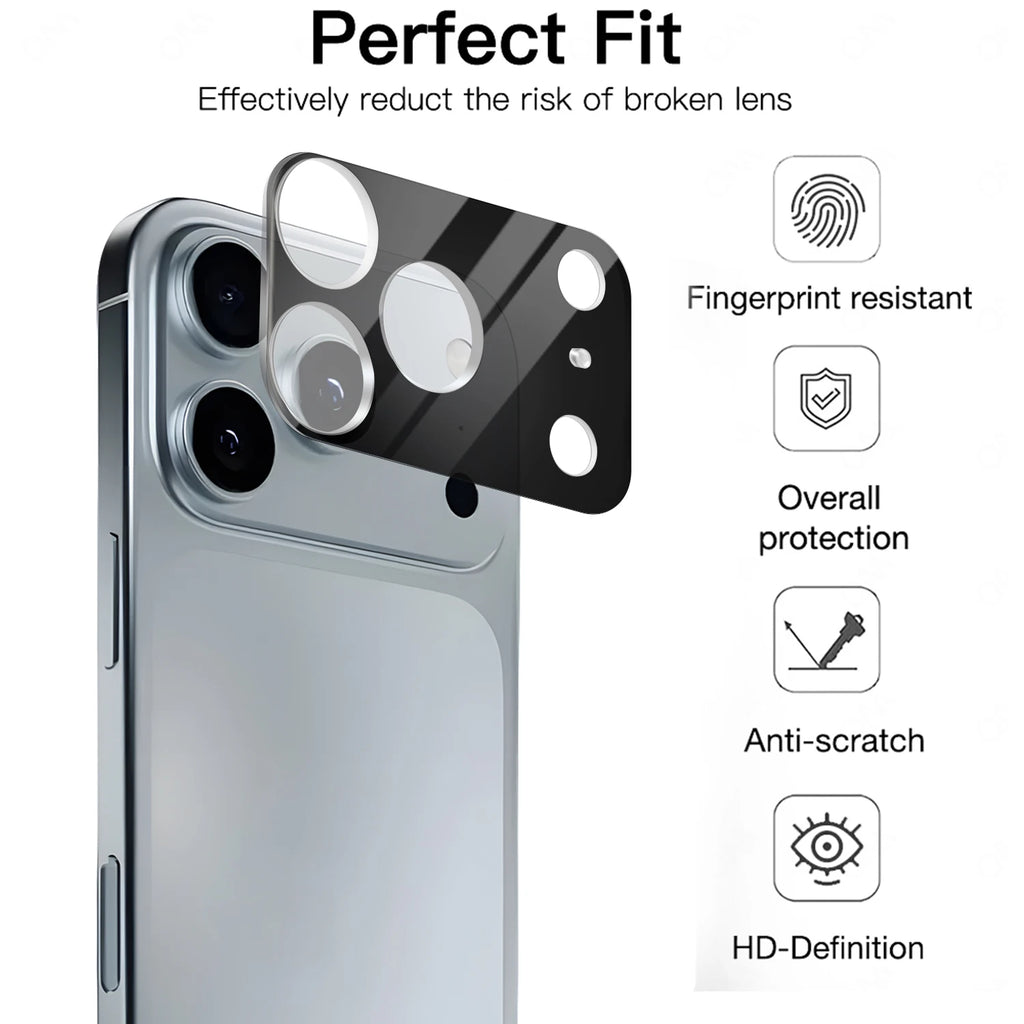 Tempered Glass Camera Protectors for IPhone 17 Series Anti-Scratch Ultra HD Lens Cover Films for IPhone 17 Air 17Pro ProMax