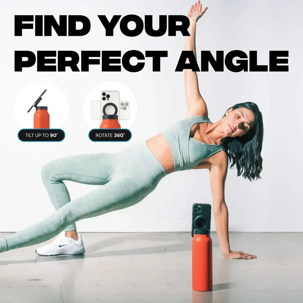 Water Bottle with Magnetic Phone Holder and Built-in Stand Perfect Gym Workouts Outdoor Adventures and Travel