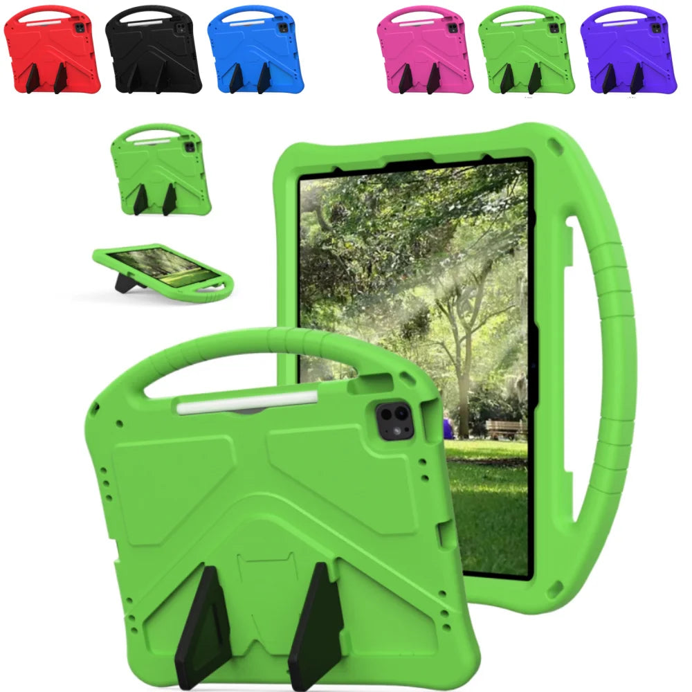 Kids EVA Case for iPad Air 13 Pro 13 2024 Pro 12.9 inch Funda Stand Shockproof Kid-Proof Handle Stand Protective Tablet Cover