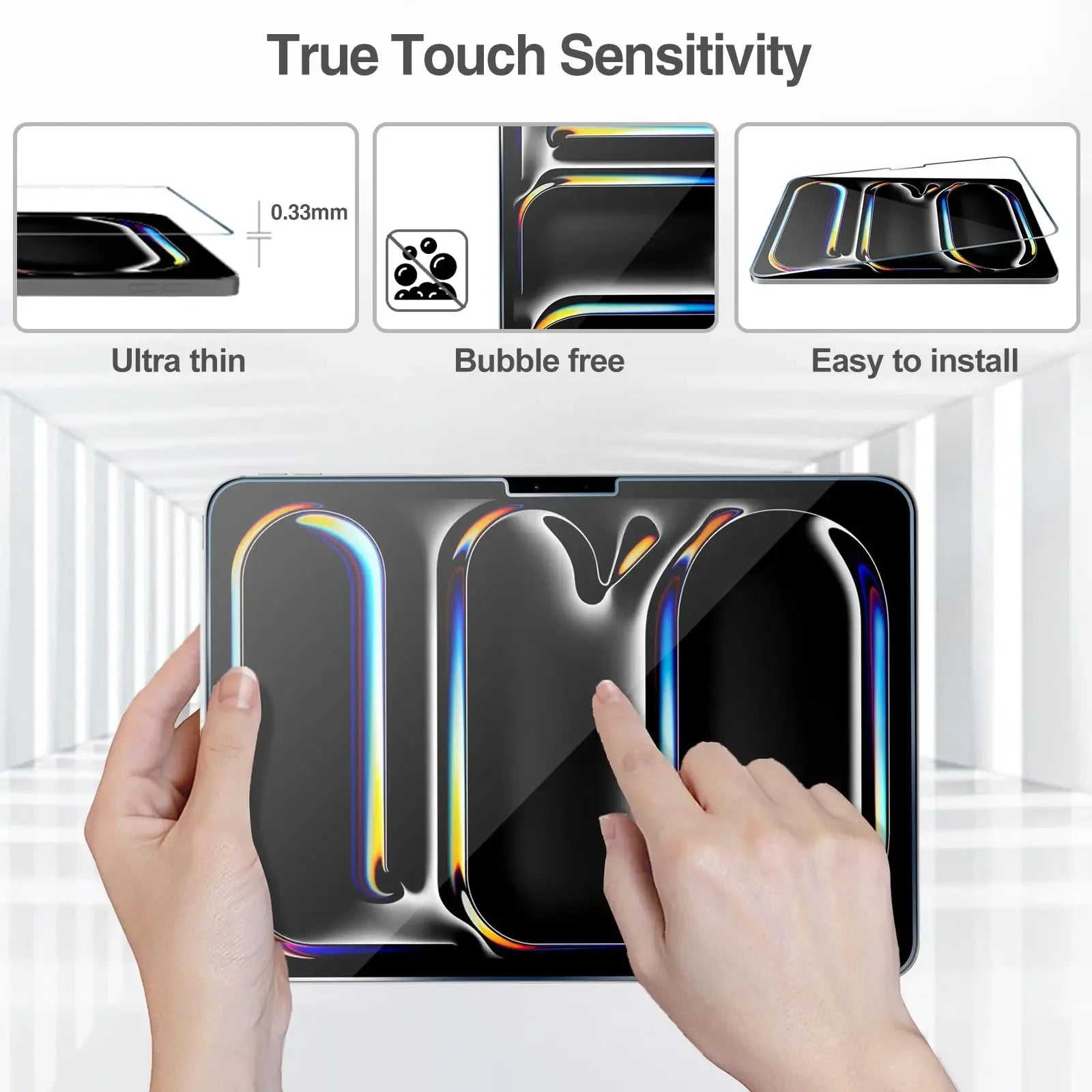 2Pcs Tempered Glass Screen for iPad Air 13" (M2) 2024 HD Saver Protective Film Guard Screen Protector for iPad Pro 13 Inch (M4)