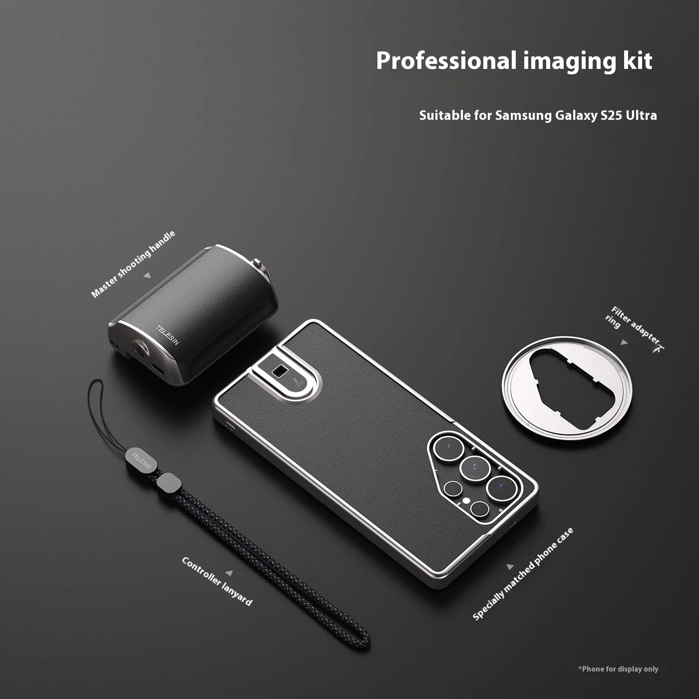 Telesin Suitable for Samsung GalaxyS25 Ultra Camera Handle Camera Auxiliary Zoom Bluetooth Camera Assistant Protective Case