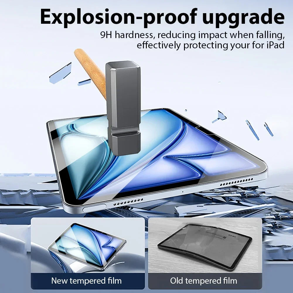 2PCS Tempered Glass Screen Protector For iPad A16 Air 13 11 5 4 M3 2025 Pro 12.9 12 9 M4 M2 10th 9th 7th Gen 10.2 Mini 6 7 Film