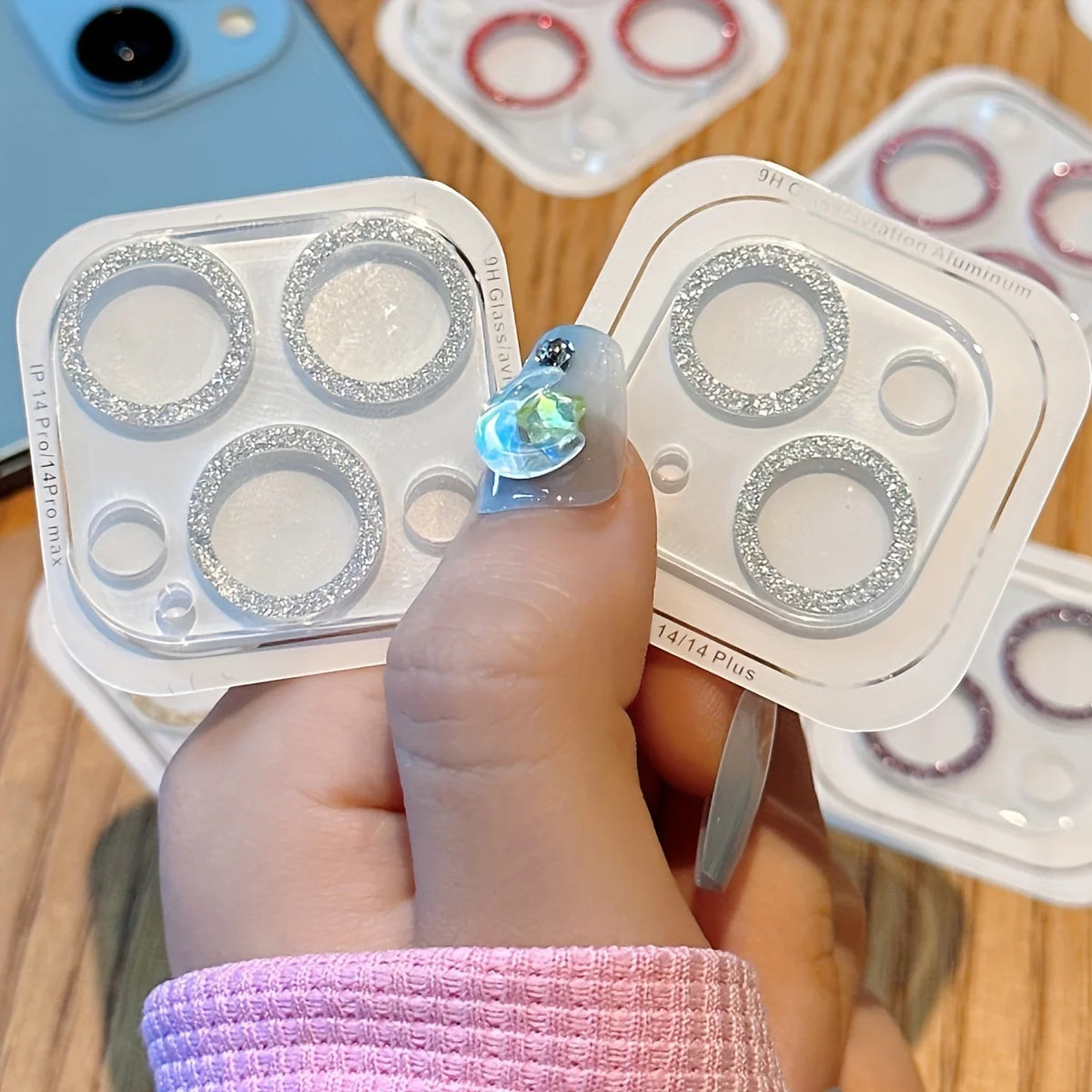 Clear Bling Glitter Glass Camera Lens Protector For IPhone 16 15 17 Pro Max Mini Plus 16Pro 16Promax Lens Cover